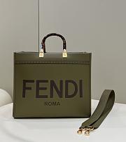 Fendi Sunshine Medium Olive Green Calf Leather Bag - 35x31x17cm - 1