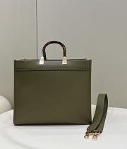 Fendi Sunshine Medium Olive Green Calf Leather Bag - 35x31x17cm - 4