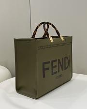 Fendi Sunshine Medium Olive Green Calf Leather Bag - 35x31x17cm - 6