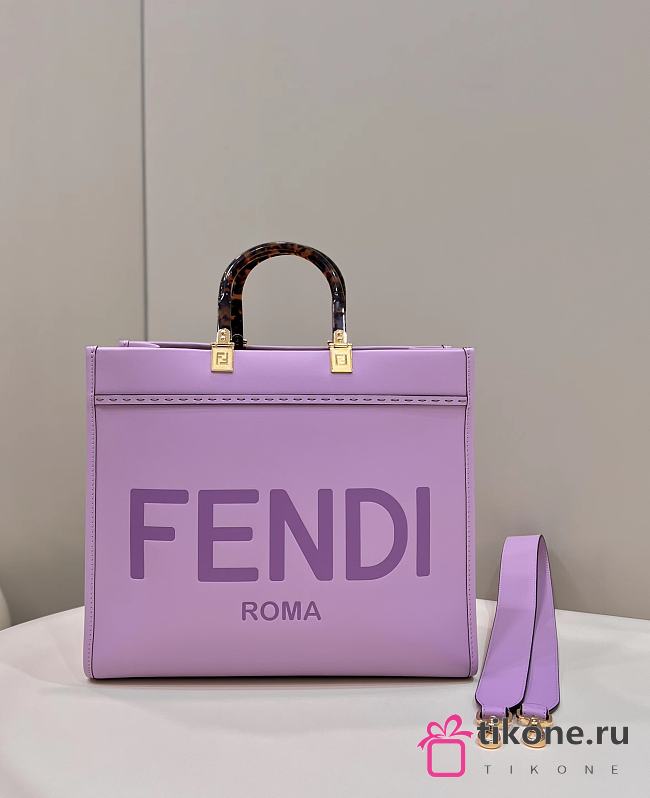 Fendi Sunshine Medium Purple Calf Leather Bag - 35x31x17cm - 1