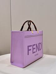 Fendi Sunshine Medium Purple Calf Leather Bag - 35x31x17cm - 4