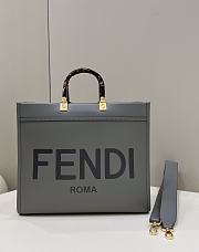 Fendi Sunshine Medium Gray Calf Leather Bag - 35x31x17cm - 1