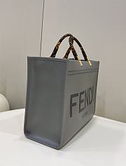 Fendi Sunshine Medium Gray Calf Leather Bag - 35x31x17cm - 2