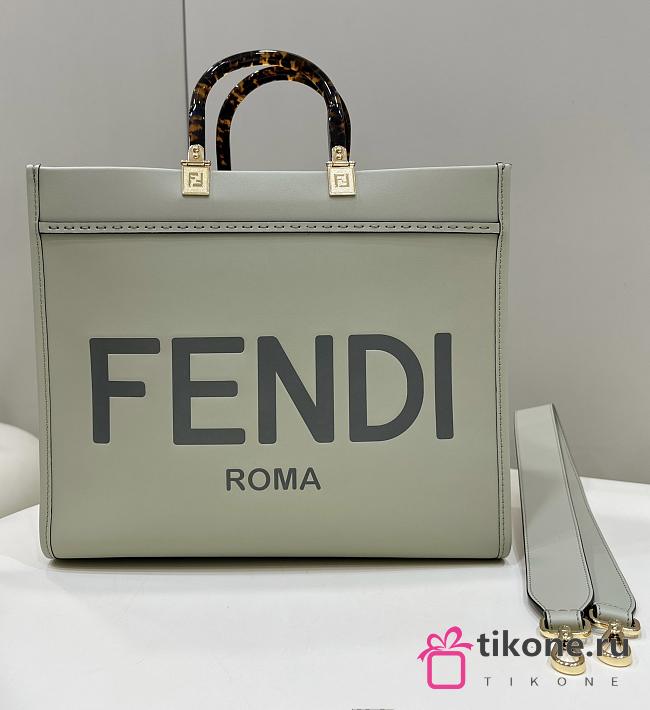 Fendi Sunshine Medium Green Calf Leather Bag - 35x31x17cm - 1