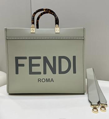 Fendi Sunshine Medium Green Calf Leather Bag - 35x31x17cm