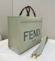 Fendi Sunshine Medium Green Calf Leather Bag - 35x31x17cm - 5