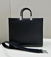 Fendi Sunshine Medium Black White Calf Leather Bag - 35x31x17cm - 4