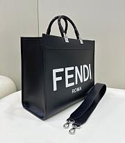 Fendi Sunshine Medium Black White Calf Leather Bag - 35x31x17cm - 3