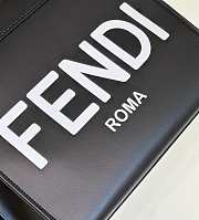 Fendi Sunshine Medium Black White Calf Leather Bag - 35x31x17cm - 2