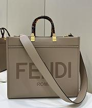 Fendi Sunshine Medium Dove Gray Calf Leather Bag - 35x31x17cm - 1