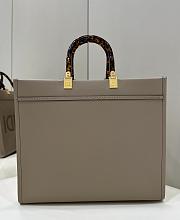 Fendi Sunshine Medium Dove Gray Calf Leather Bag - 35x31x17cm - 4