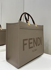 Fendi Sunshine Medium Dove Gray Calf Leather Bag - 35x31x17cm - 2