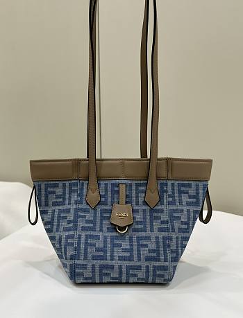 Fendi Origami Mini Light Blue FF Denim - 18.5x15x15cm