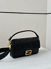 Fendi Baguette Black Gold Nappa Leather Bag - 27x15x6cm - 5