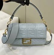 Fendi Baguette Blue Nappa Leather Bag - 27x15x6cm - 1