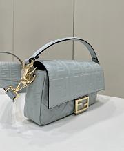 Fendi Baguette Blue Nappa Leather Bag - 27x15x6cm - 3