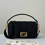 Fendi Baguette Black Gold Nappa Leather Bag - 27x15x6cm - 1