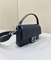 Fendi Baguette Navy Blue Nappa Leather Bag - 27x15x6cm - 3