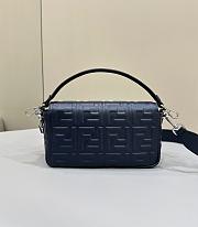 Fendi Baguette Navy Blue Nappa Leather Bag - 27x15x6cm - 5