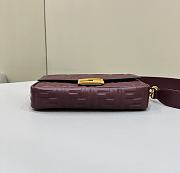 Fendi Baguette Burgundy Nappa Leather Bag - 27x15x6cm - 6