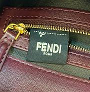 Fendi Baguette Burgundy Nappa Leather Bag - 27x15x6cm - 2