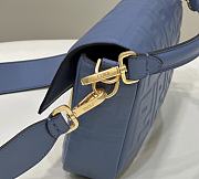 Fendi Baguette Dark Blue Nappa Leather Bag - 27x15x6cm - 3