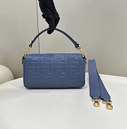 Fendi Baguette Dark Blue Nappa Leather Bag - 27x15x6cm - 5