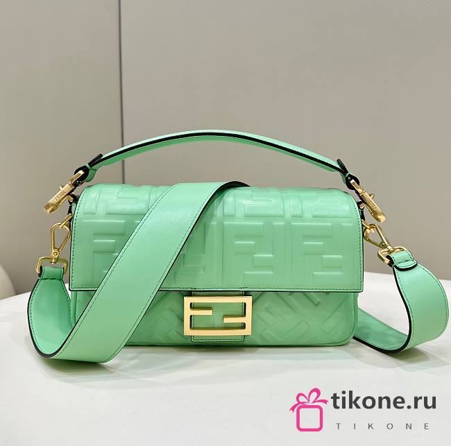 Fendi Baguette Green Nappa Leather Bag - 27x15x6cm - 1