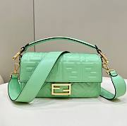 Fendi Baguette Green Nappa Leather Bag - 27x15x6cm - 1