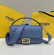 Fendi Baguette Dark Blue Nappa Leather Bag - 27x15x6cm - 1