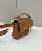 Fendi Baguette Brown Nappa Leather Bag - 27x15x6cm - 3