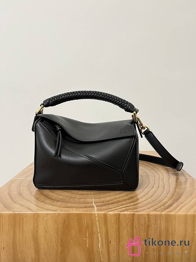 Loewe Small Puzzle Bag In Mellow Calfskin Balck - 24x10.5x16.5cm - 1