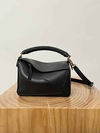 Loewe Small Puzzle Bag In Mellow Calfskin Balck - 24x10.5x16.5cm