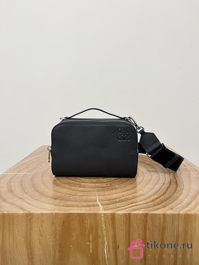 Loewe Mini Camera Crossbody Bag In Soft Grained Calfskin Black - 18x13x8.5cm - 1