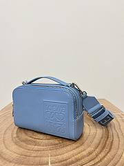 Loewe Mini Camera Crossbody Bag In Satin Calfskin Blue - 18x13x8.5cm - 5