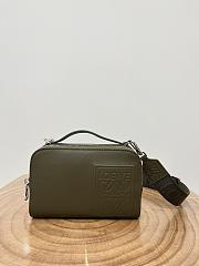 Loewe Mini Camera Crossbody Bag In Satin Calfskin Khaki Green - 18x13x8.5cm - 4