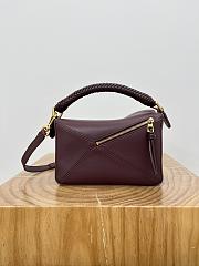 Loewe Small Puzzle Bag In Mellow Calfskin Burgundy - 24x10.5x16.5cm - 4