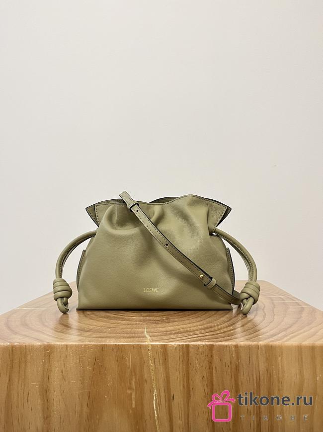 Loewe Mini Flamenco Clutch In Nappa Calfskin Clay Green - 23.9x18x9cm - 1