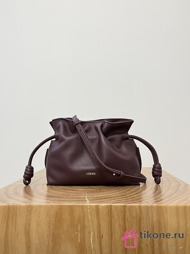 Loewe Mini Flamenco Clutch In Nappa Calfskin Burgundy - 23.9x18x9cm - 1