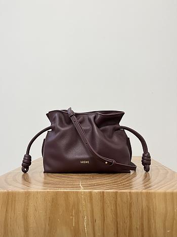 Loewe Mini Flamenco Clutch In Nappa Calfskin Burgundy - 23.9x18x9cm