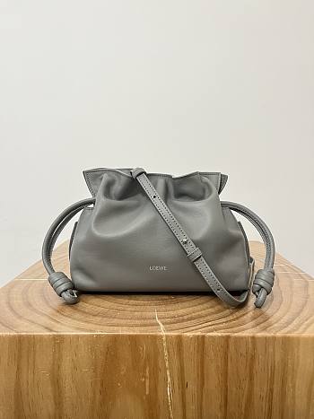 Loewe Mini Flamenco Clutch In Nappa Calfskin Gray - 23.9x18x9cm