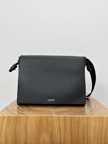 Loewe Flamenco Satchel In Shiny Supple Calfskin Black - 34x12x24cm