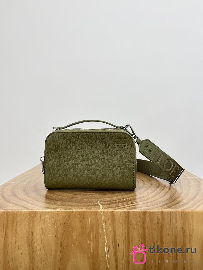 Loewe Mini Camera Crossbody Bag In Soft Grained Olive - 18x13x8.5cm - 1