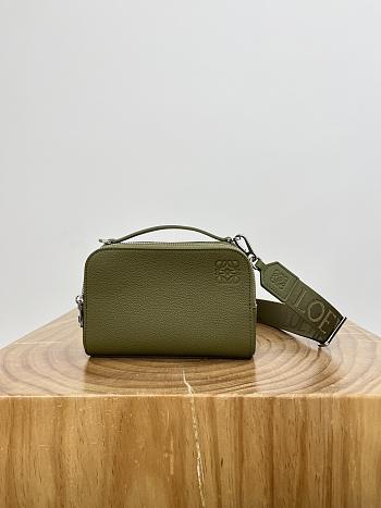 Loewe Mini Camera Crossbody Bag In Soft Grained Olive - 18x13x8.5cm