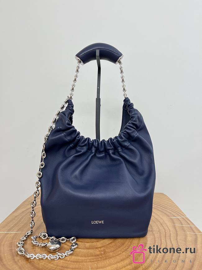 Loewe Small Squeeze Bag In Mellow Nappa Lambskin Navy Blue - 29x24x10.5cm - 1