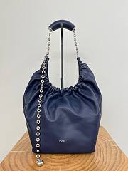 Loewe Medium Squeeze Bag In Mellow Nappa Lambskin Navy Blue - 34x30x13.5cm - 1