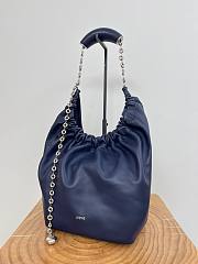 Loewe Medium Squeeze Bag In Mellow Nappa Lambskin Navy Blue - 34x30x13.5cm - 5