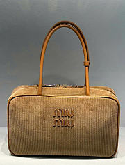 Miumiu Beau Corduroy Top Handle Bag Cinnamon - 34x20x10cm - 1