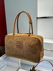 Miumiu Beau Corduroy Top Handle Bag Cinnamon - 34x20x10cm - 5