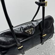 Prada Medium Leather Shoulder Bag Black - 31x15x12cm - 5